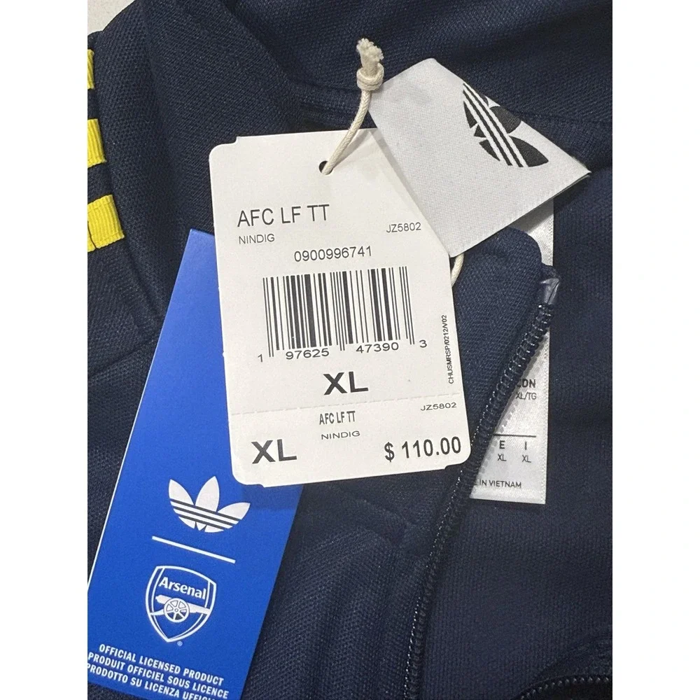 adidas AFC LF TT Track Jacket Men's XL Arsenal Navy Blue Yellow JZ5802